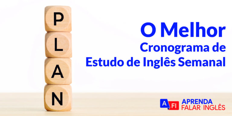 O melhor cronograma de estudo de inglês semanal - dados em cima um do outro escrito Plan