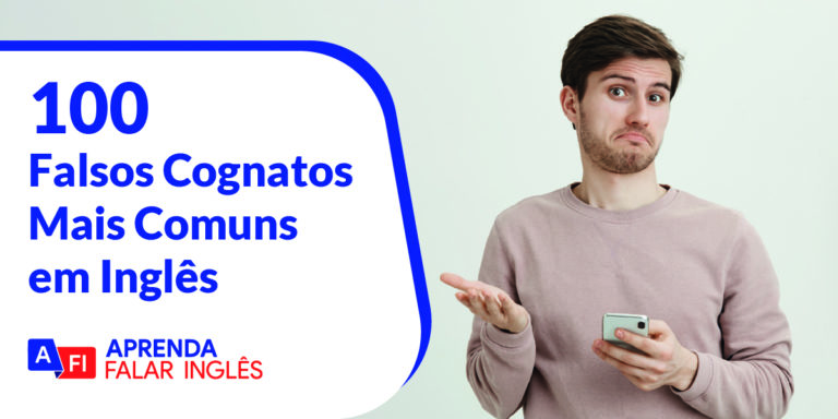 100 falso cognatos mais comuns em inglês. Foto um homem de palmas viradas pra cima expressando dúvida