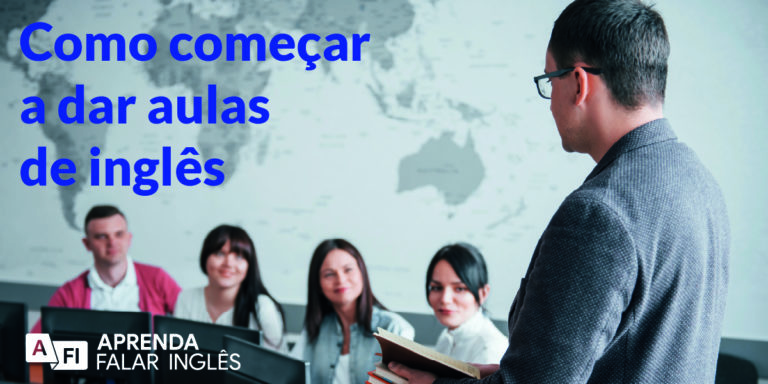 Como começar a dar aulas de inglês - um professor dando aula de inglês a 4 jovens