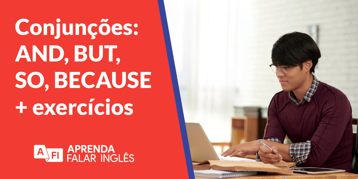 Conjunções em inglês - um menino japones estudando no notebook