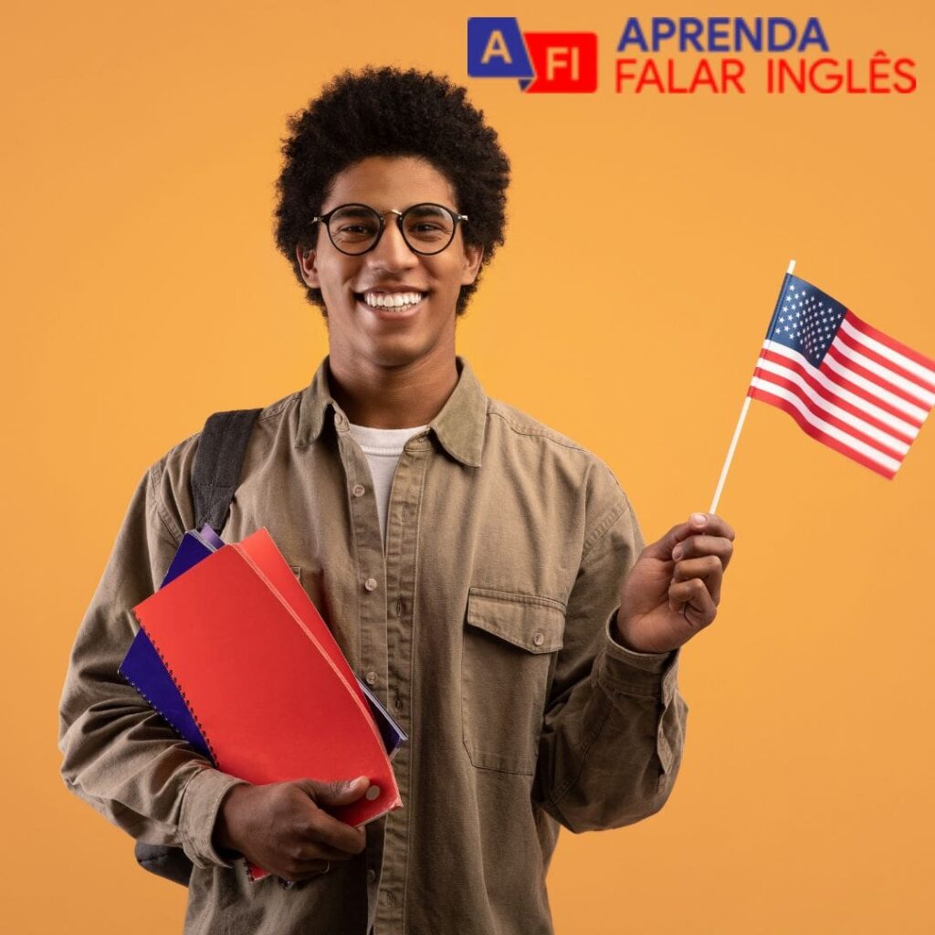 Quadro mostra um jovem com a bandeirinha do EUA