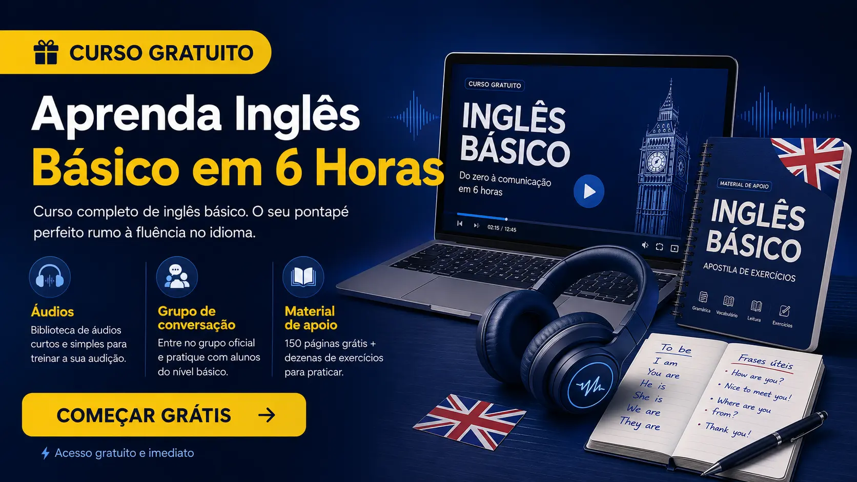Curso gratuito de inglês